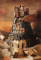 Michael Lassel, Turm zu Babel, Ã–l auf Leinwand, 124 x 92 cm, 2001