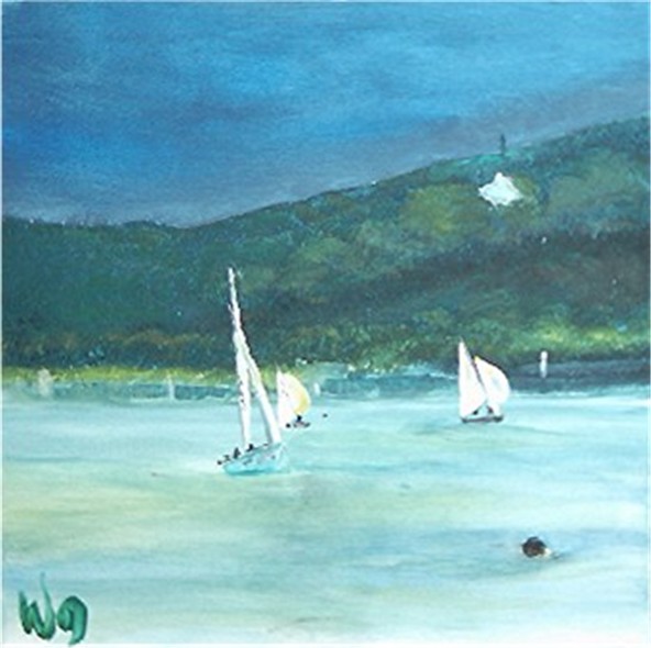 Willi Gottschalk: Esener Segelwoche2004,Acryl,40x40 cm