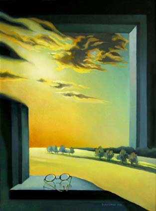 a Ziolkowski: Fenster 5 (2003)  - Oel auf Leinwand, 80 x 60 cm