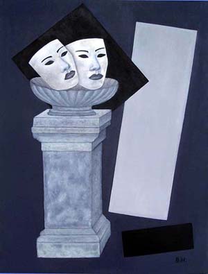 a Hoffmann: Masken  45 x 58 cm