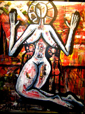 Paul Mabrier: alien goddessacrylbild auf leinwand