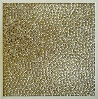 Betty Kahmann: Blütenmeer<br>Acrylbild mit Früchte der Buche 70x70