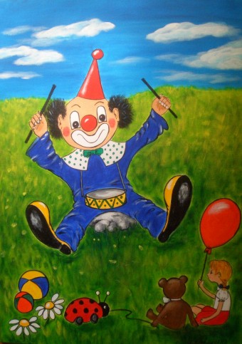 Ulrike Salls-Sohns: Clown 3Acryl  auf Leinwand mit Keilrahmen, 50 x 70 cm