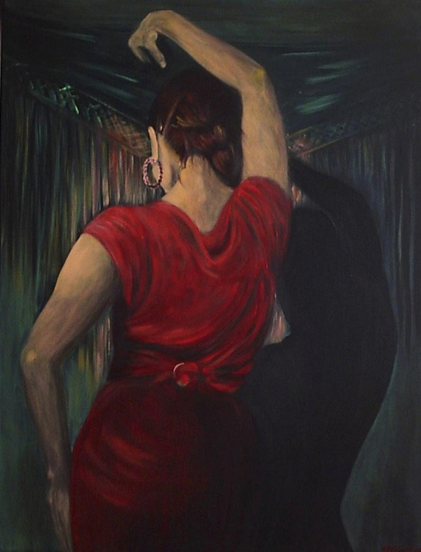 Anne_Marie Gldi: Flamenco1Acryl auf Leinwand  60x80cm