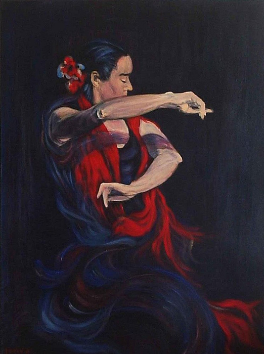 Anne_Marie Gldi: Flamenco2Acryl auf Leinwand  60x80cm