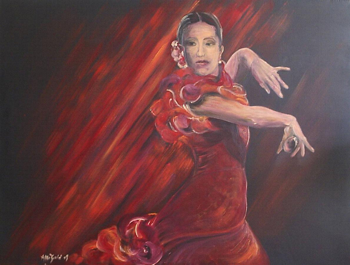 Anne_Marie Gldi: CarmenFlamencoAcryl auf Leinwand  60x80cm