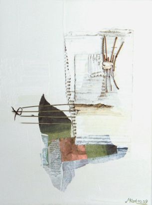 Martina Karl: o. T., 40 x 30 cmAcryl, Naturmaterialien auf Leinwand