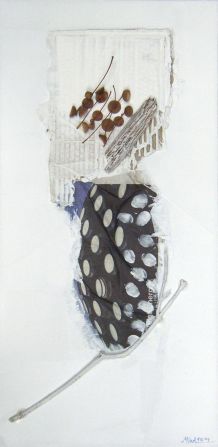 Martina Karl: o. T., 60 x 30 cmAcryl, Naturmaterialien auf Leinwand