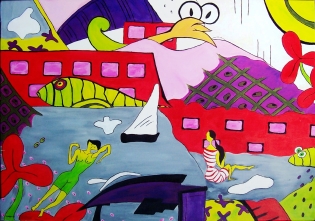 beate prahl: Fantasie 2Acryl auf Leinwand, 79 X 58