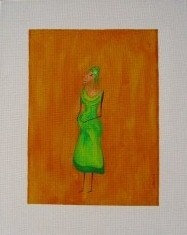 beate prahl: Frau mit Nachwuchs 1Acryl auf Leinwand, 24 X 30