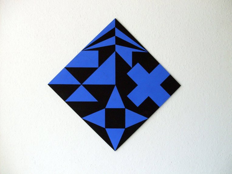 Michael Wagner: Ereignisfeld (blaudominant)<br>Acryl auf Leinwand    100 x 100 cm    2008