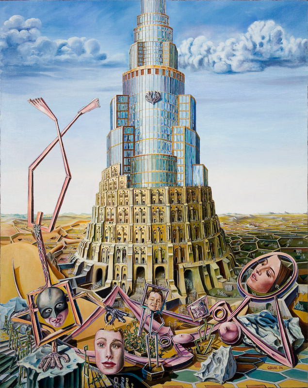 georg buhl: turm I<br>l auf leinwand, 80 cm x 100 cm