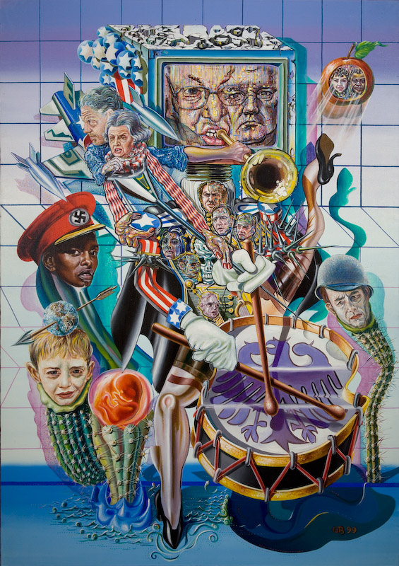 georg buhl: euro-hymne<br>ol auf leinwand, 100 cm x 140 cm