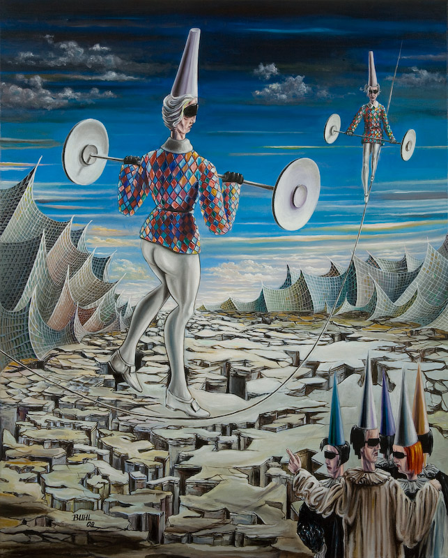 georg buhl: seiltanz<br>l auf leinwand, 80 cm x 100 cm