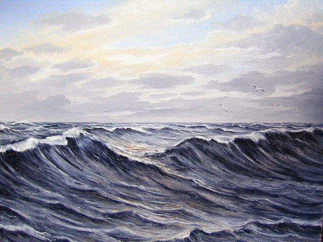 Lothar Strübbe: Nordseelgemlde auf Keilrahmen-Leinen,40x50cm.