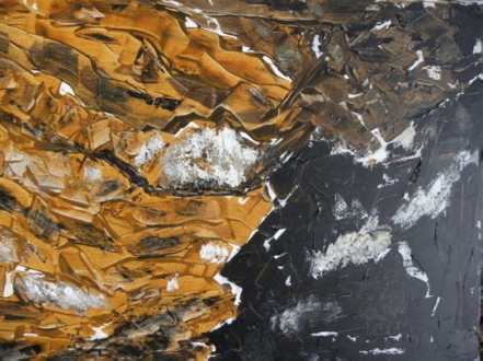 Hermann Uhlmann: Aus der Tiefe 1,  Ansicht  einer SilberminendeckeAcryl - 2009 , 50x70   