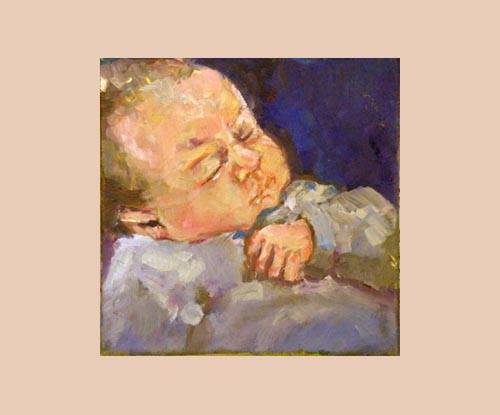 Mieke van_Zundert: baby emmababy emma, 20/20 cm, l of leinwand