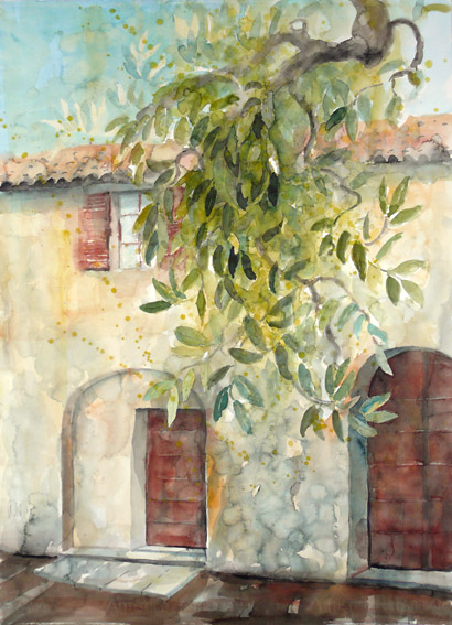 Ulrich Hartig: Casa ruraleAquarell