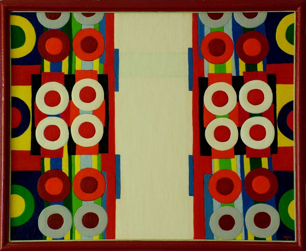 a Tribowski: Zwischenraumum 1990, l auf Hartfaser, 43,5x53 cm; Unbezeichnet