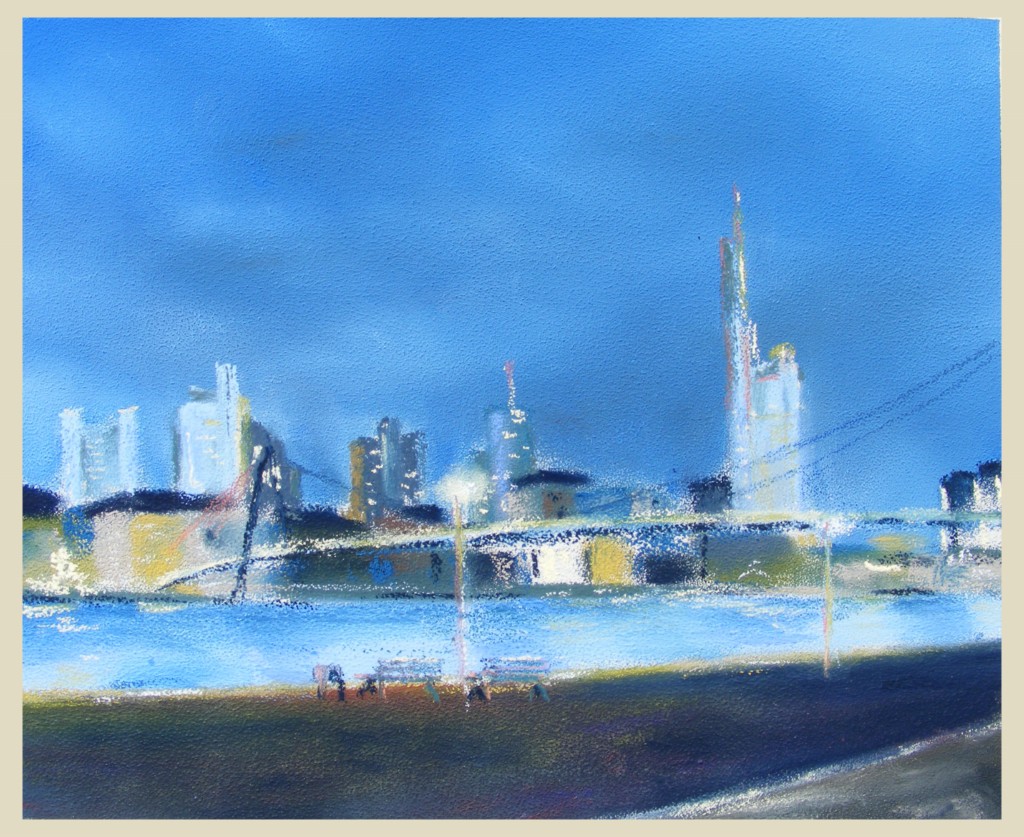 Frank Koebsch: Skyline von Frankfurt (1)Pastell