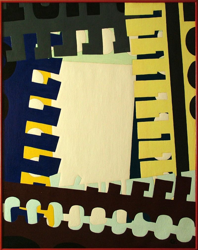 Georg Tribowski: Reiverschlussrahmen und helles Feldum 2000, l auf Leinwand, 104x81cm; Unbezeichnet