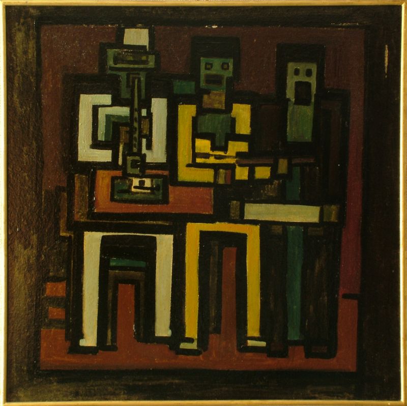Georg Tribowski: Die drei Musikanten (nach Picasso)um 1964, l auf Hartfaser, 72x71cm; Unbezeichnet