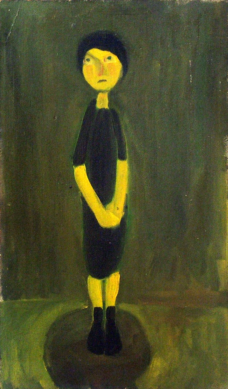 Georg Tribowski: Schmale weibliche Gestaltvor 1964, l auf Hartfaser, 70x40cm; Unbezeichnet