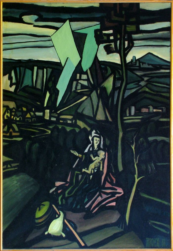 Georg Tribowski: Ruhe auf der Flucht nach gyptenvor 1964, l auf Leinwand, 106x74cm; Unbezeichnet
