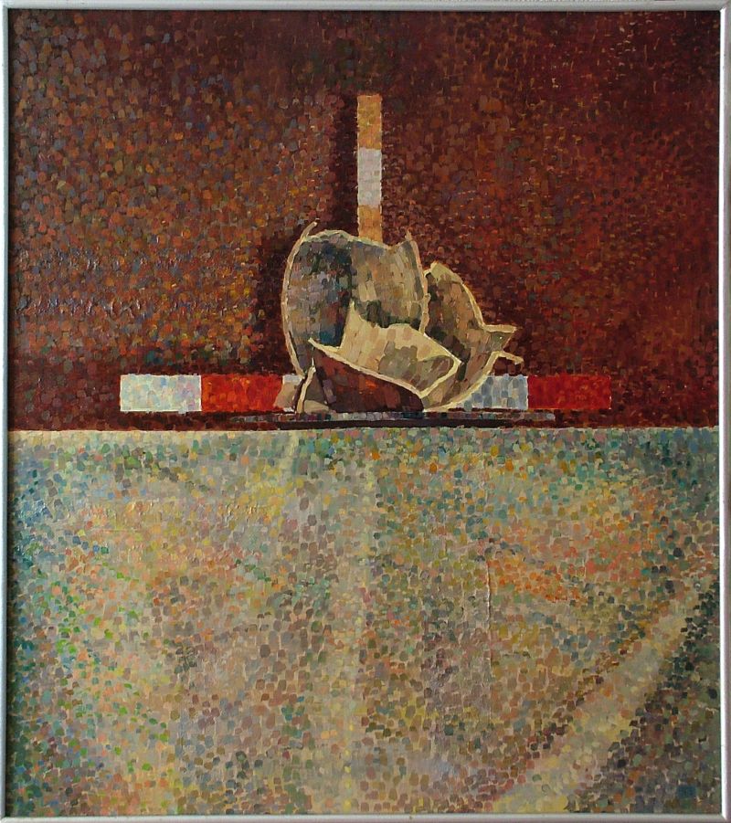 Georg Tribowski: Zerbrochenum 1975/80, l auf Hartfaser, 81x71cm; Unbezeichnet