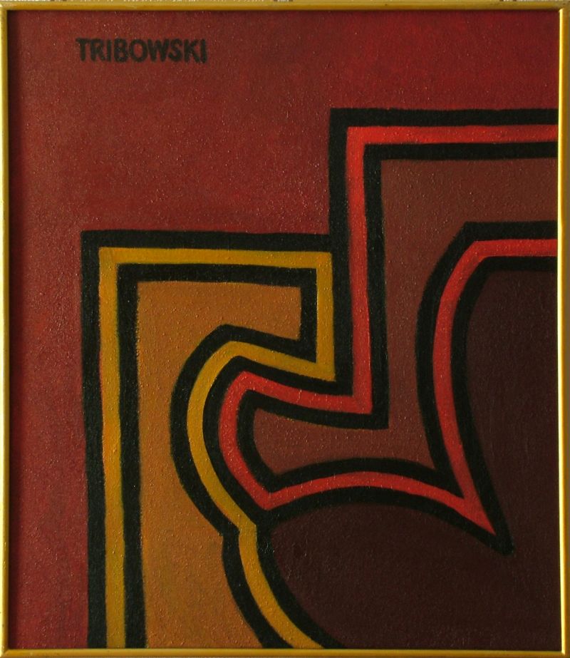 Georg Tribowski: Stufenum 1965, l auf Hartfaser, 71x59cm; Bezeichnet oben links: TRIBOWSKI