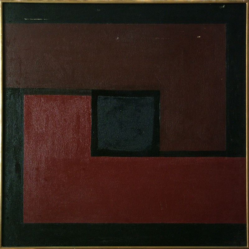 Georg Tribowski: Korrespodierende Winkelum 1970/71, l auf Hartfaser, 90x92cm; Unbezeichnet