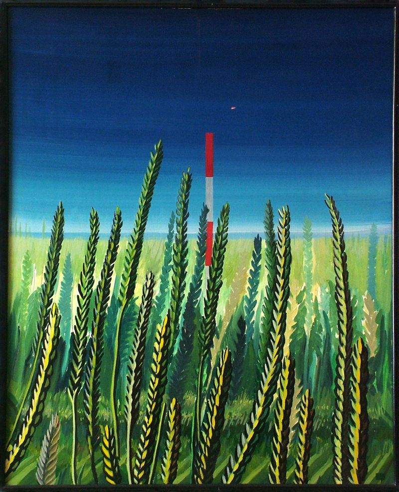 Georg Tribowski: Das Kornfeldum 1992, l auf Holz, 72x59cm; Unbezeichnet