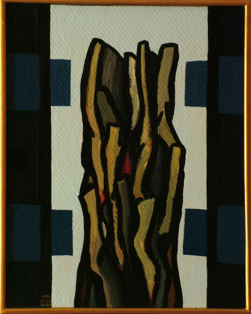 Georg Tribowski: Ausblickum 1987, l auf Hartfaser, 45x36,4cm; Bezeichnet unten links: JTG