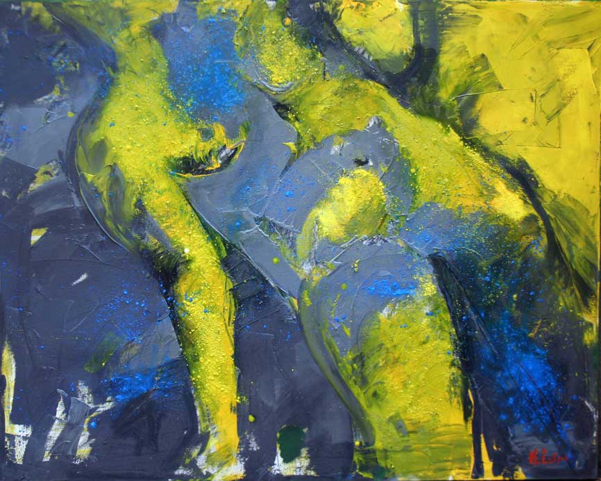 Helmut Lebsak: nude blackl,  Leinwand 100x80cm