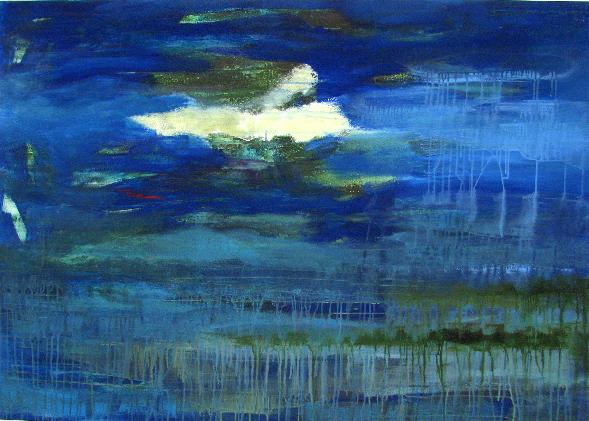 Annunciata Foresti: "Der See", Acryl auf Leinwand, 90x110, 2009