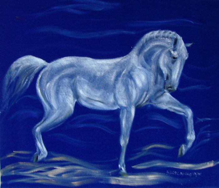 Claudia Lüthi_(alias_Abdelghafar): Schimmel l auf blauem Samt, 60 x 70 cm, 2008