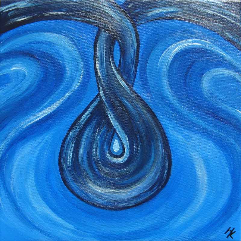 Karo Husslik: WasserB30 x H30, Acryl auf Leinwand