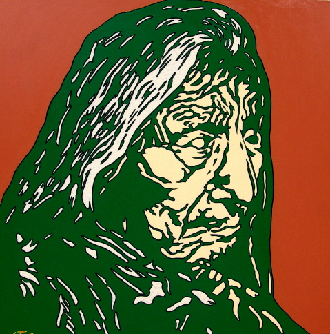 Lothar Falk:  RED CLOUD l au Leinwand, 100x100cm