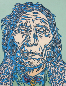 Lothar Falk:  INDIANER l auf Leinwand, 100x80cm