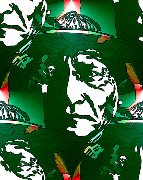 Lothar Falk:  SITTING BULL lbild verfremdet,digital  70x50cm