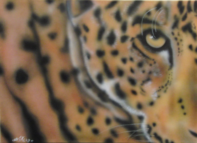 Andr Kluge: Leopard 50cm x 70cm auf Leinwand