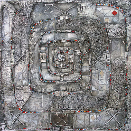Wlad Safronow: Labyrinth, 100x100 l auf Leinwand