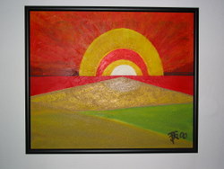 Franz-Josef Gcke: Sonne im ZentrumAcryl Hartfaserplatte 60X50 cm