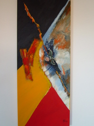 Franz-Josef Gcke: WESTERLANDAcryl Collage Leinwand 100X40 cm