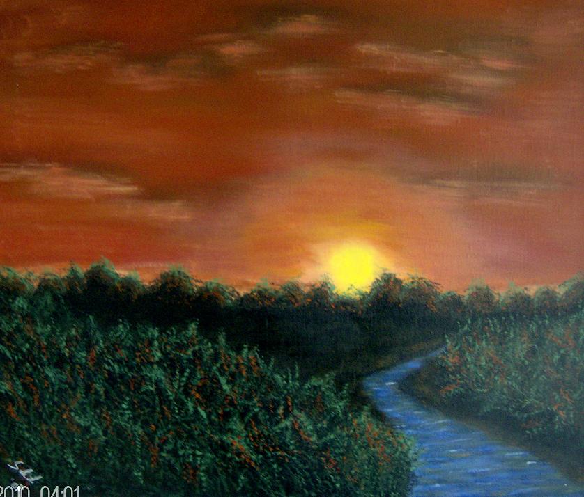 Manfred Schroerlücke: Sunset70 x 80 cm
