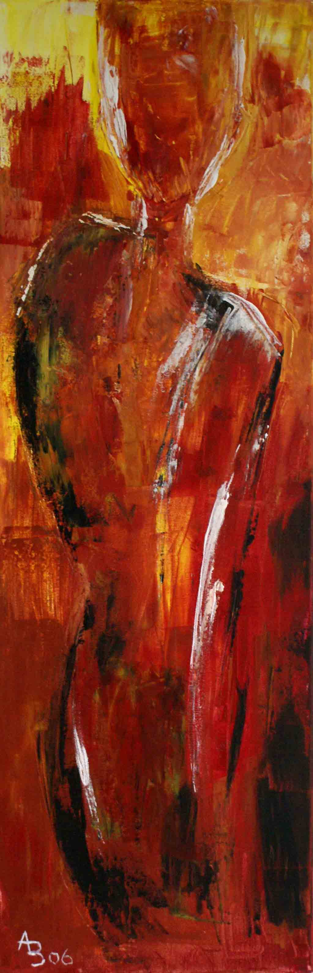 Angela_ Böckmann-Hannibal: Frau 1Acryl auf Leinwand 30 x 90 cm