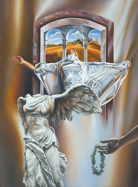 Victor Hagea: Himmelsfensterl auf Leinwand, 82x61 cm, 2005