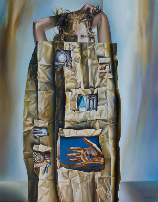 Victor Hagea: Rebusl auf Leinwand, 100 x 80 cm, 2008