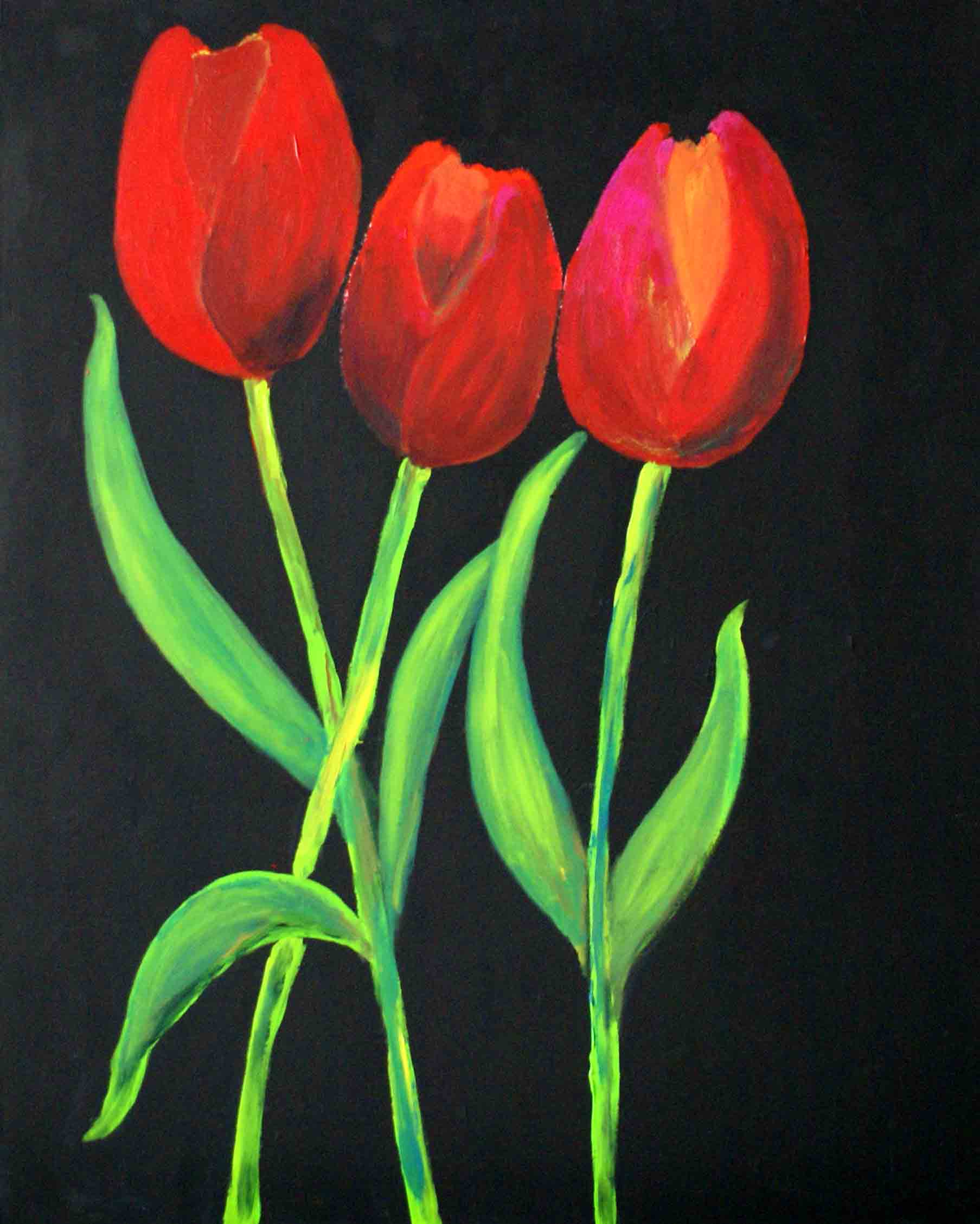 Angela_ Böckmann-Hannibal: Tulpen IAcryl auf Leinwand 80 x 100 cm