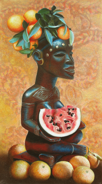Onil Hossain: AfrikaAcryl - Mischtechnik auf Leinwand, 50 x 90 cm